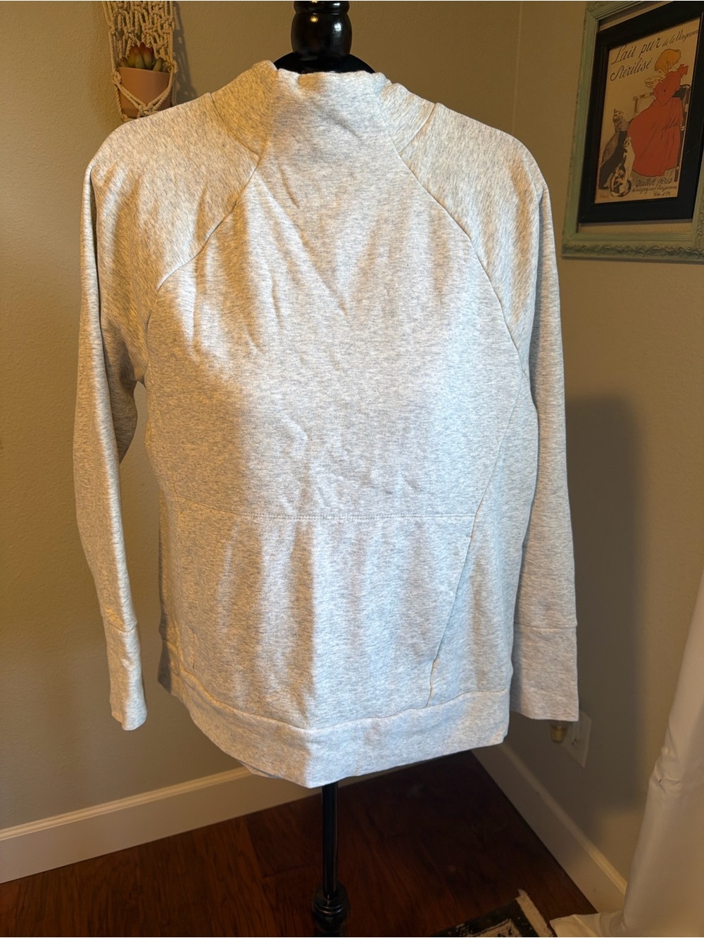 Fabletics Light Gray Cowl-Neck Pullover Sweater